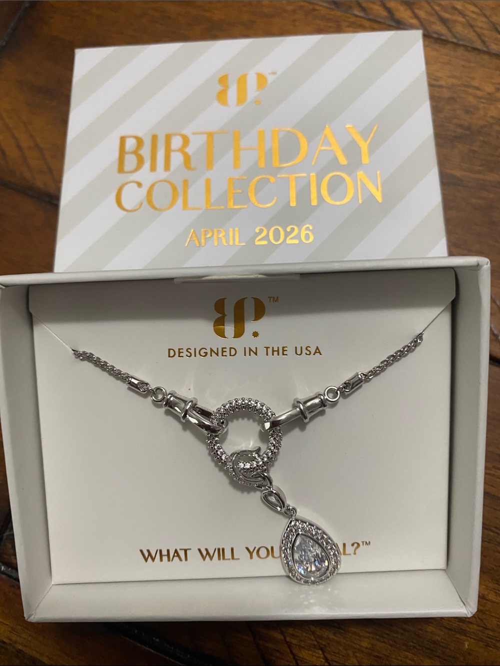 Bomb Party Birthday Collection April 2026 Necklace - Cubic Zirconia - Rhodium